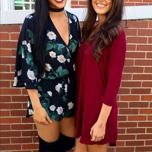 OLIVACEOUS floral romper